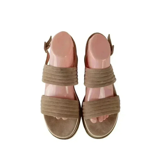 Luca Grossi Womens Sandals Beige Suede Open Toe Slingback Buckle Size 40 - Picture 3 of 10